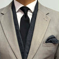Charcoal Paisley Silk Scarf & Pocket Square Set
