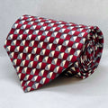 Wine Silver Triangle Grid Silk Broad Necktie