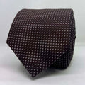 Brown Base White Dotted Silk Tie