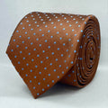 Caramel Brown Polka Dot Silk Tie