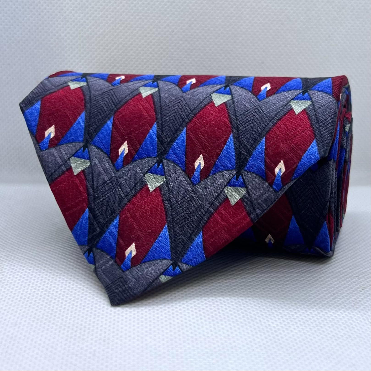 Blue Base Red Broad Silk Tie