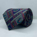 Vintage Royal Purple Ornamental Silk Broad Tie