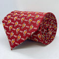 Red with Hokies Text Silk Broad Tie