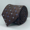 Espresso Blue Windowpane Silk Tie