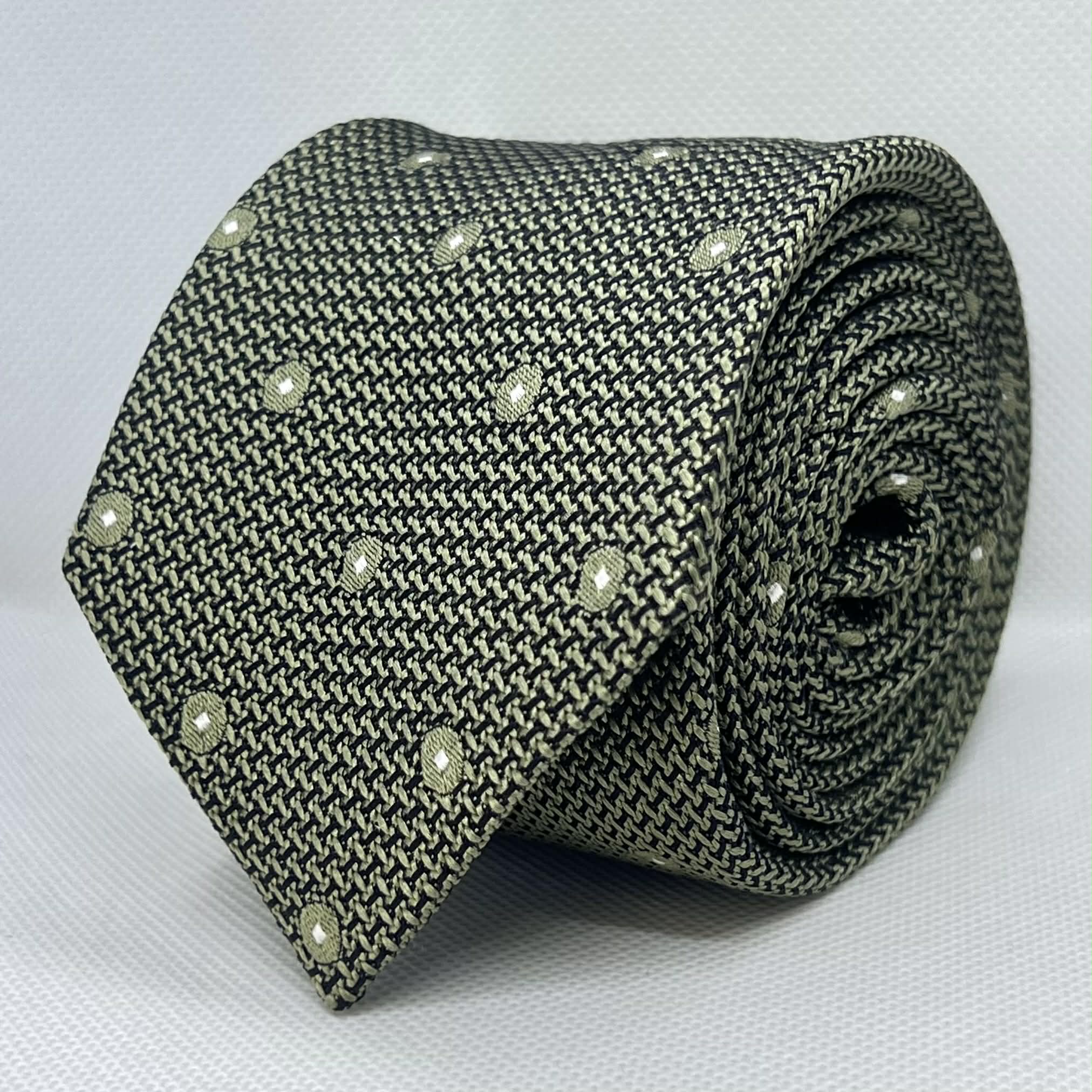 Green Micro Dot Textured Silk Tie