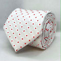 Ivory White Scarlet Dot Polyester Tie