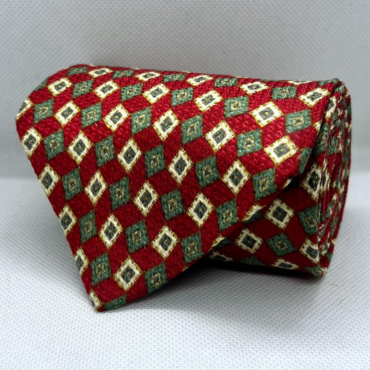 Red Base Daimond Broad Silk Tie