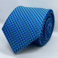 Blue Geometric Pattern Silk Tie