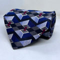 Sapphire Cube Pattern Silk Broad Tie