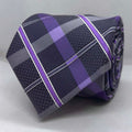 Royal Amethyst Charcoal Polyester Broad Tie