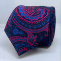 Black Base Pink Paisley Microfiber Tie