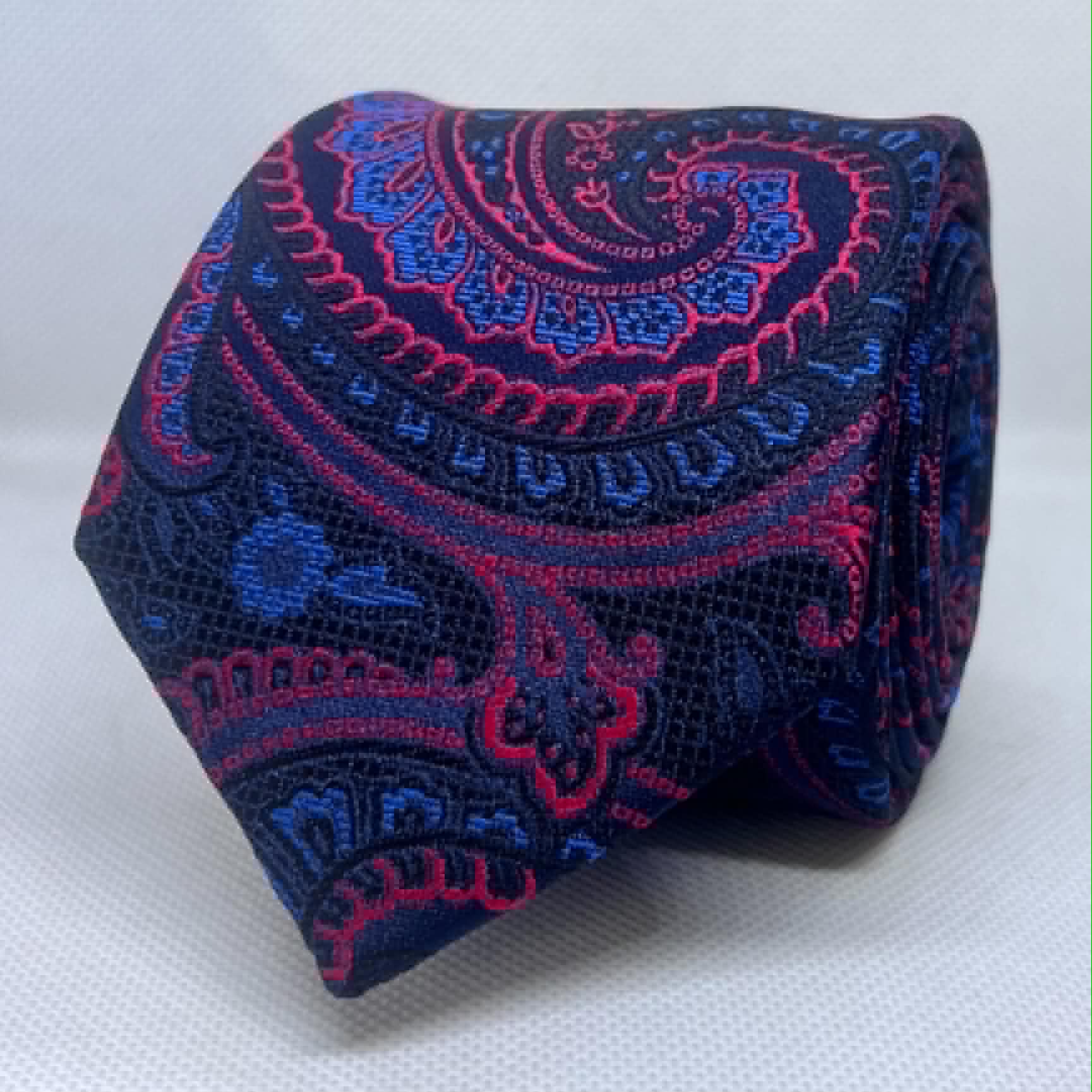 Black Base Pink Paisley Microfiber Tie