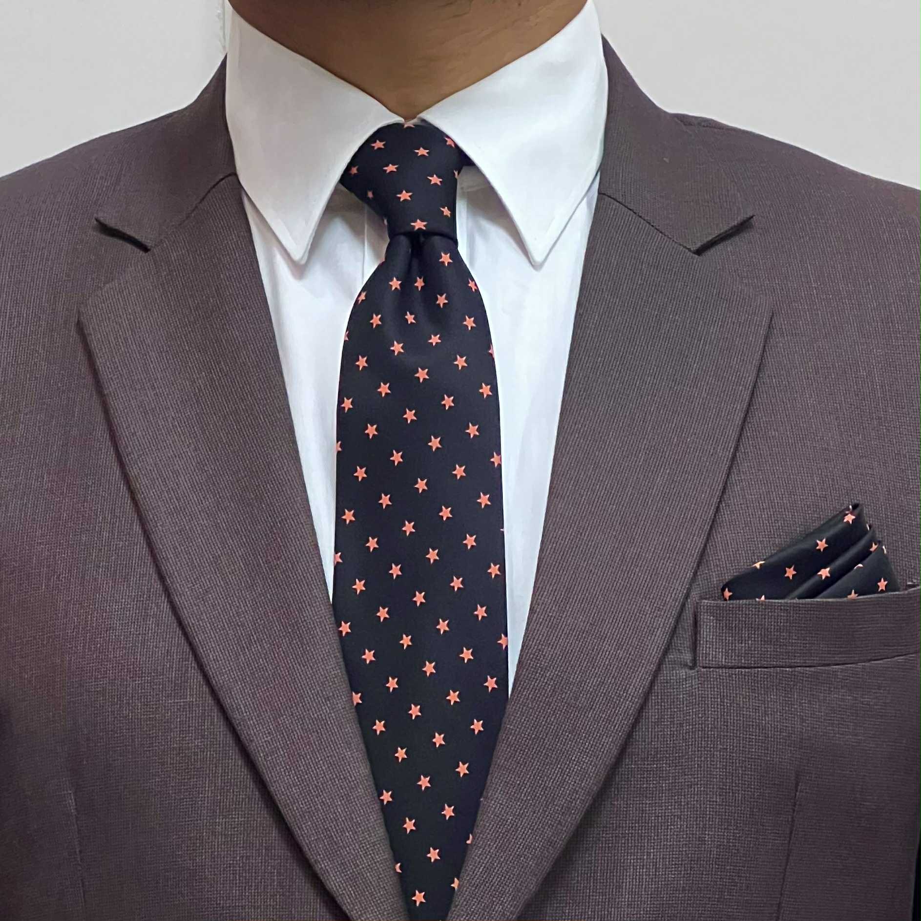 Midnight Star Black Tie & Pocket Square Set