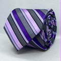 Charcoal Violet Modern Executive Polyester Necktie