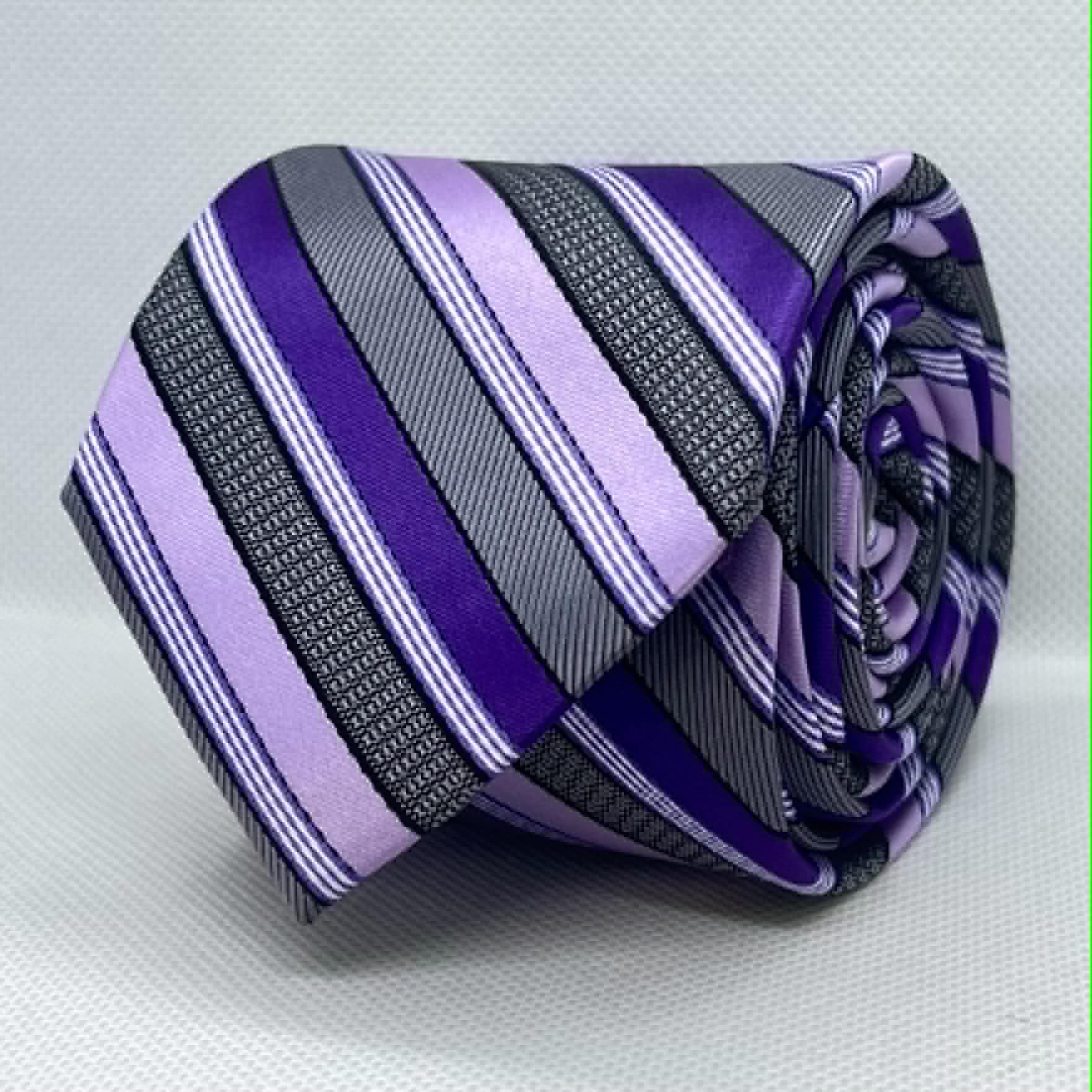 Charcoal Violet Modern Executive Polyester Necktie