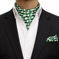 Emerald Green Abstract Pattern Cravat Pocket square set