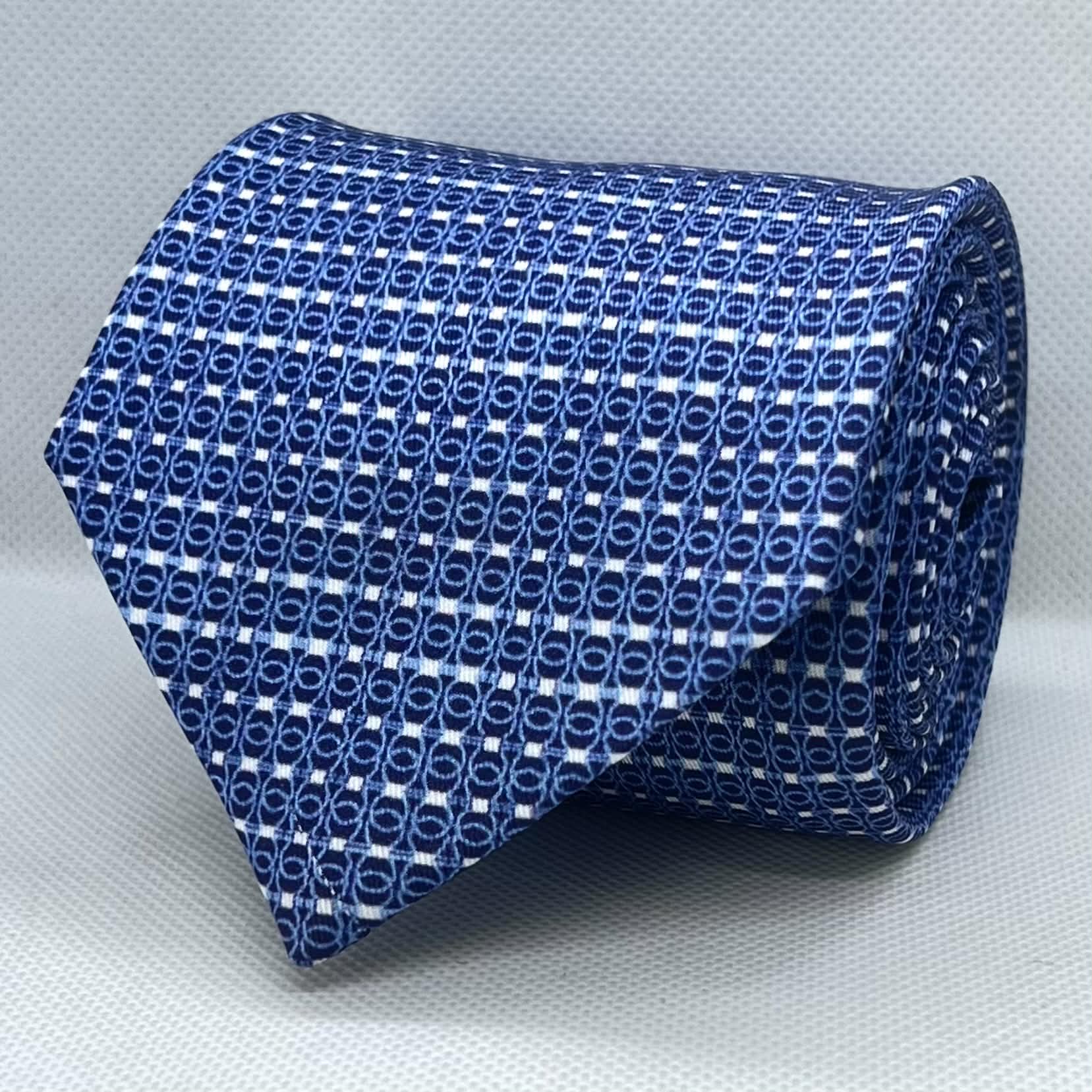 Royal Blue Micro-Pattern Polyester Tie