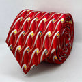 Crimson Red Wave Loop Silk Tie