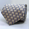 Silver Blue Chevron Silk Broad Necktie
