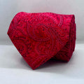 Red Paisley Broad Silk Tie
