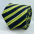 Navy & Lime Stripe Silk Tie