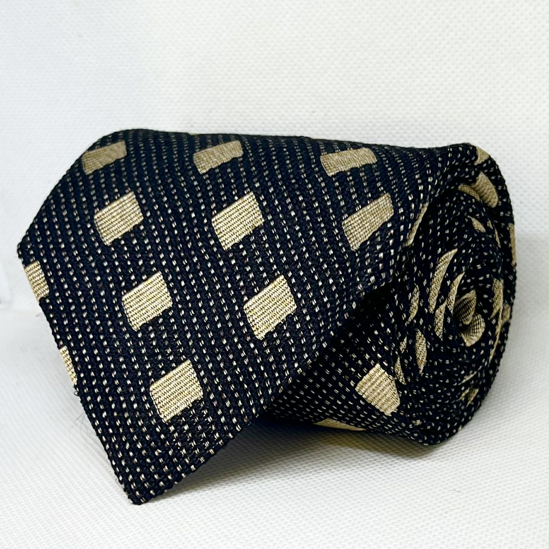 Black Woven Geometric Formal Silk Tie