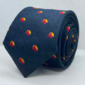 Navy Horse Motif Polyester Tie