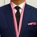 Red Textured Silk Scarf & Pocket Square Set