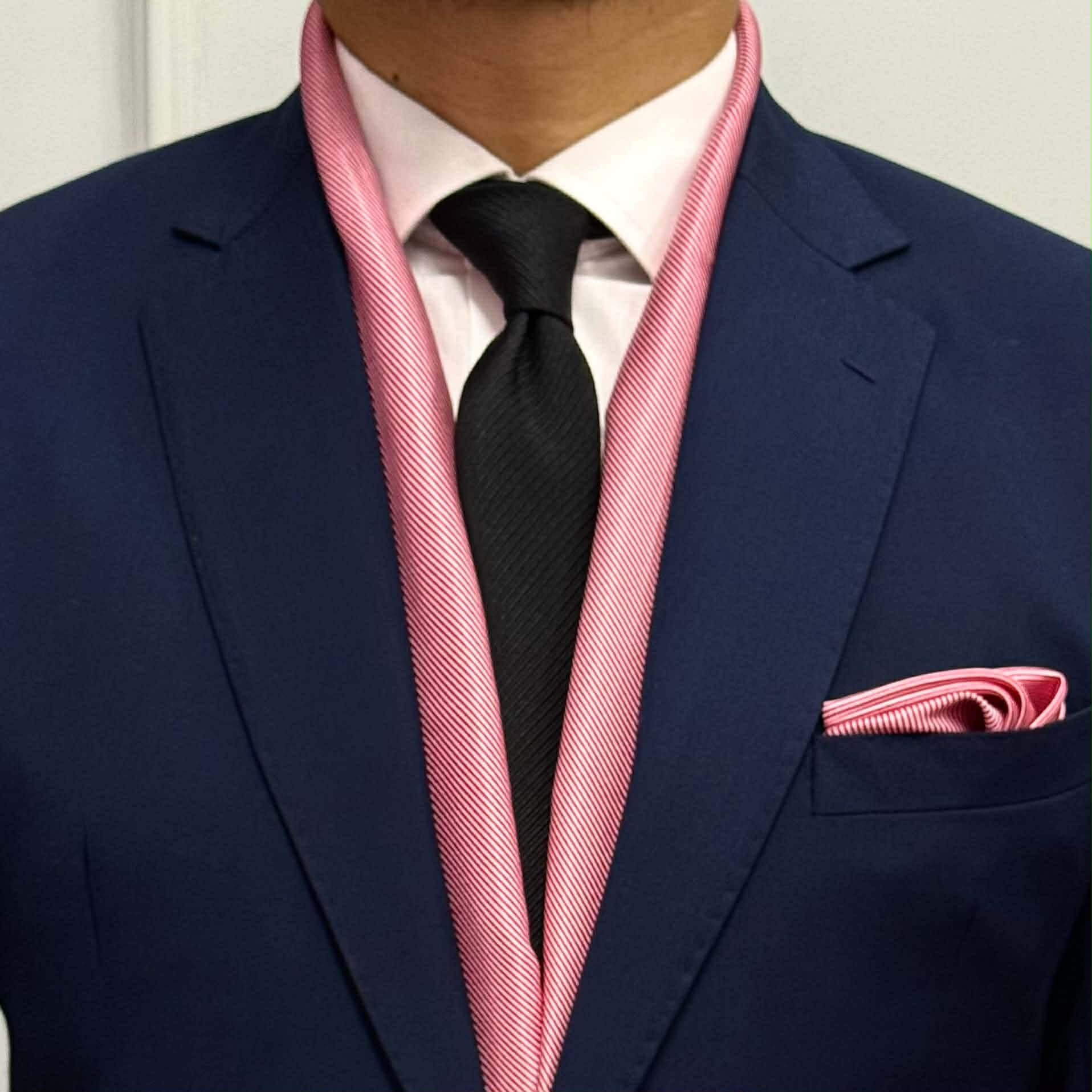 Red Textured Silk Scarf & Pocket Square Set