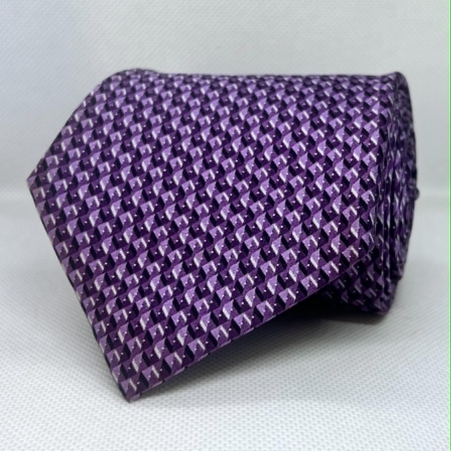 Purple Base Geometric Broad Silk Tie