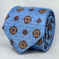 Sky Blue Medallion Geometric Silk Tie