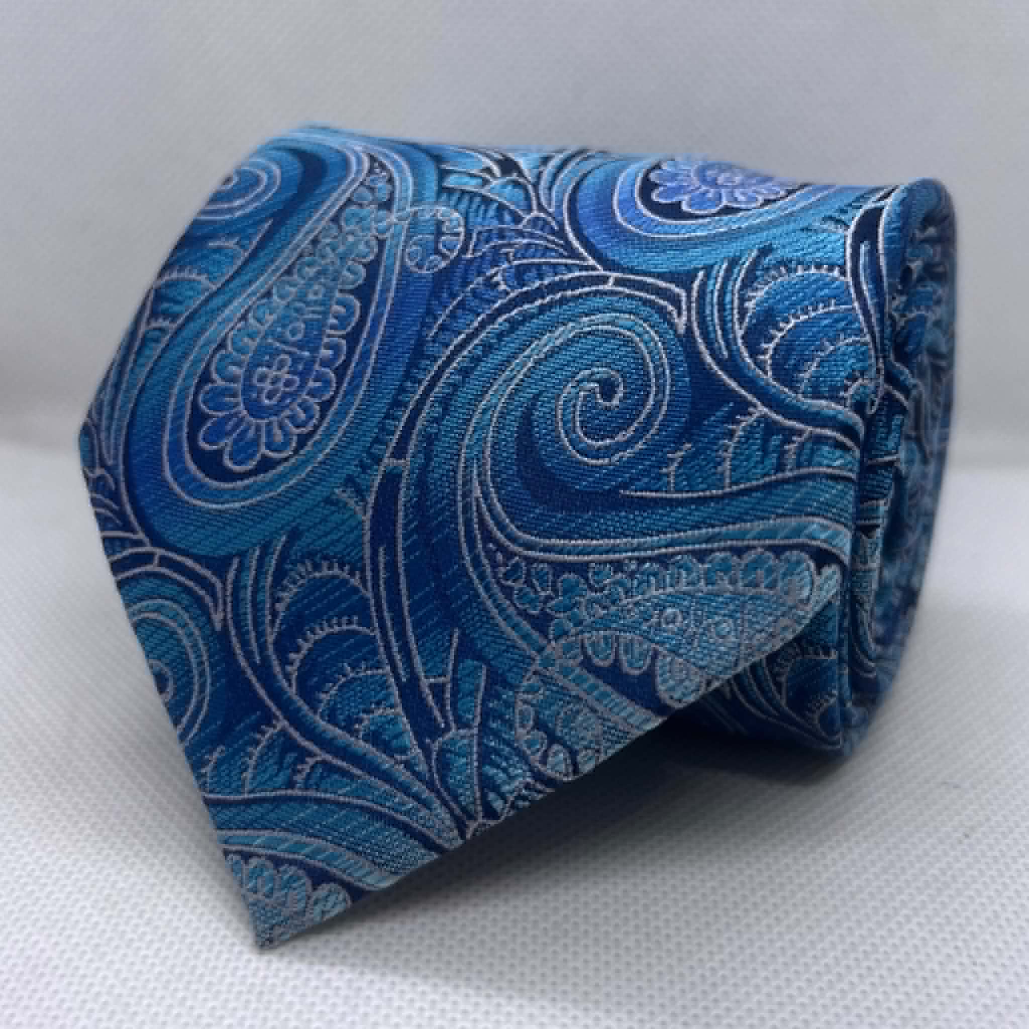 Cobalt Blue Regal Paisley Polyester Borad Tie