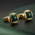 Green Onyx Gold Cufflinks