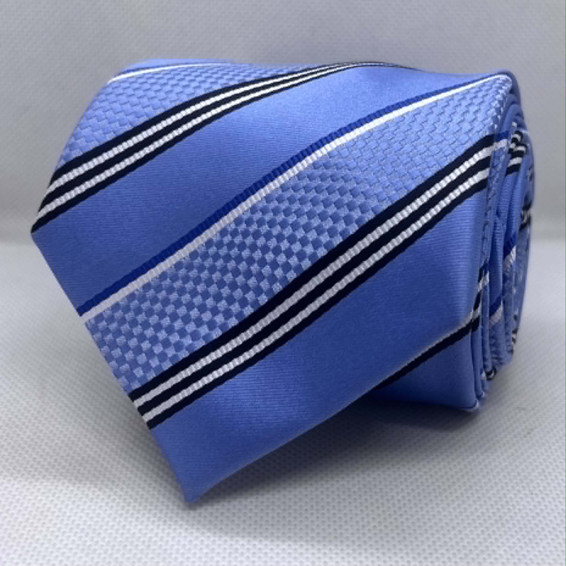 Skyline Blue Executive Stripe Polyester Tie