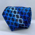 Black and Blue Geometric Circle Polyester Tie
