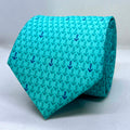Seafoam Mint Anchor Print Polyester Tie