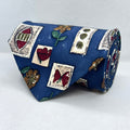 Royal Blue Patchwork Stamp Broad Silk Tie