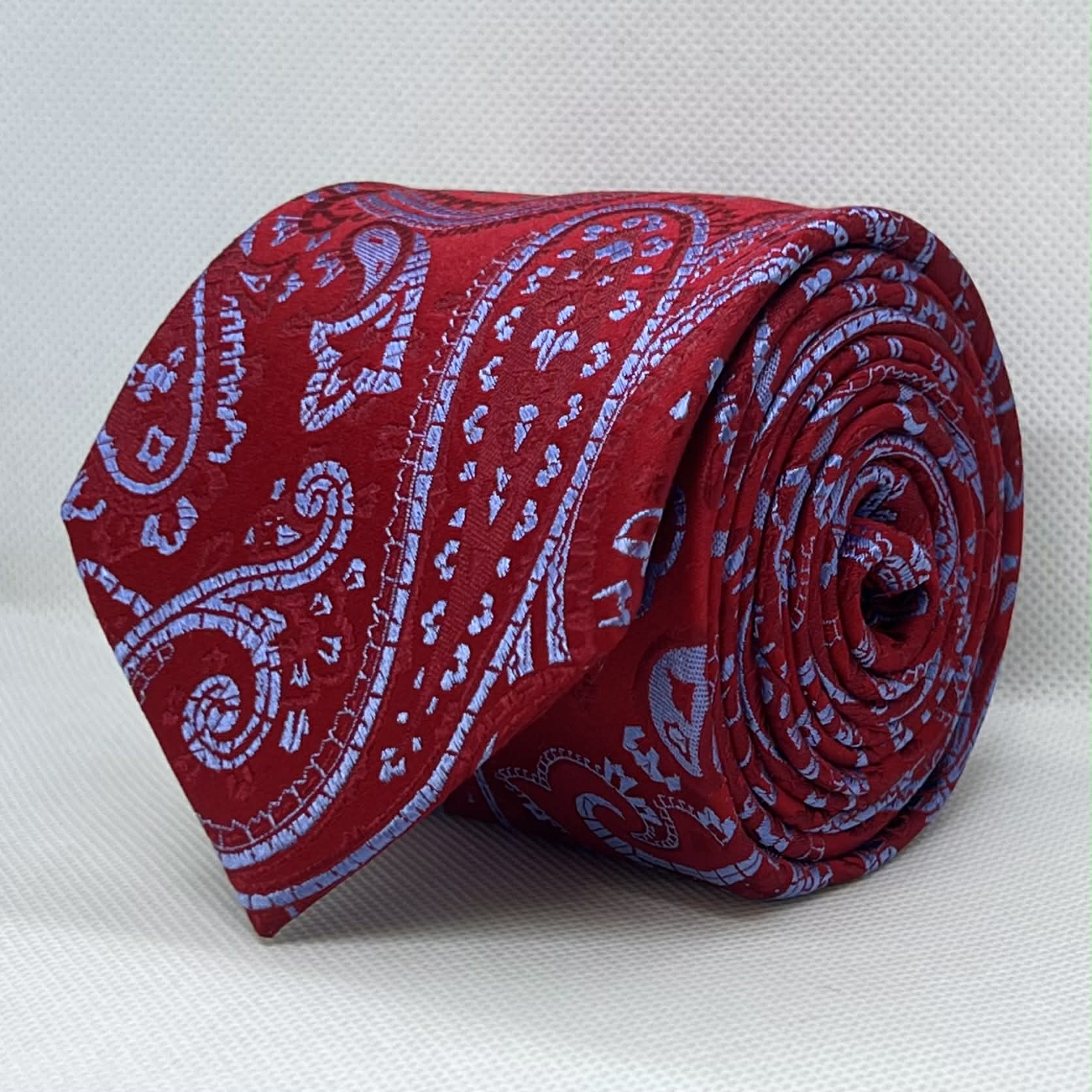 Red Paisley Pattern Silk Tie