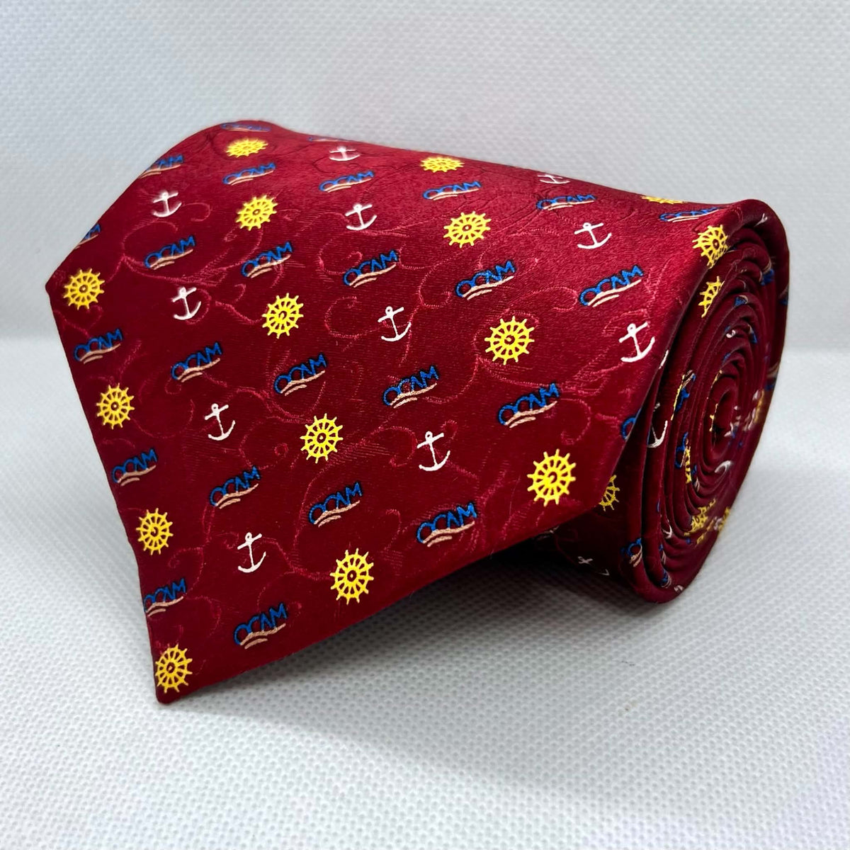 Burgundy Base Floral Silk Broad Tie