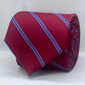 Burgundy Skyline Stripe Broad Silk Tie
