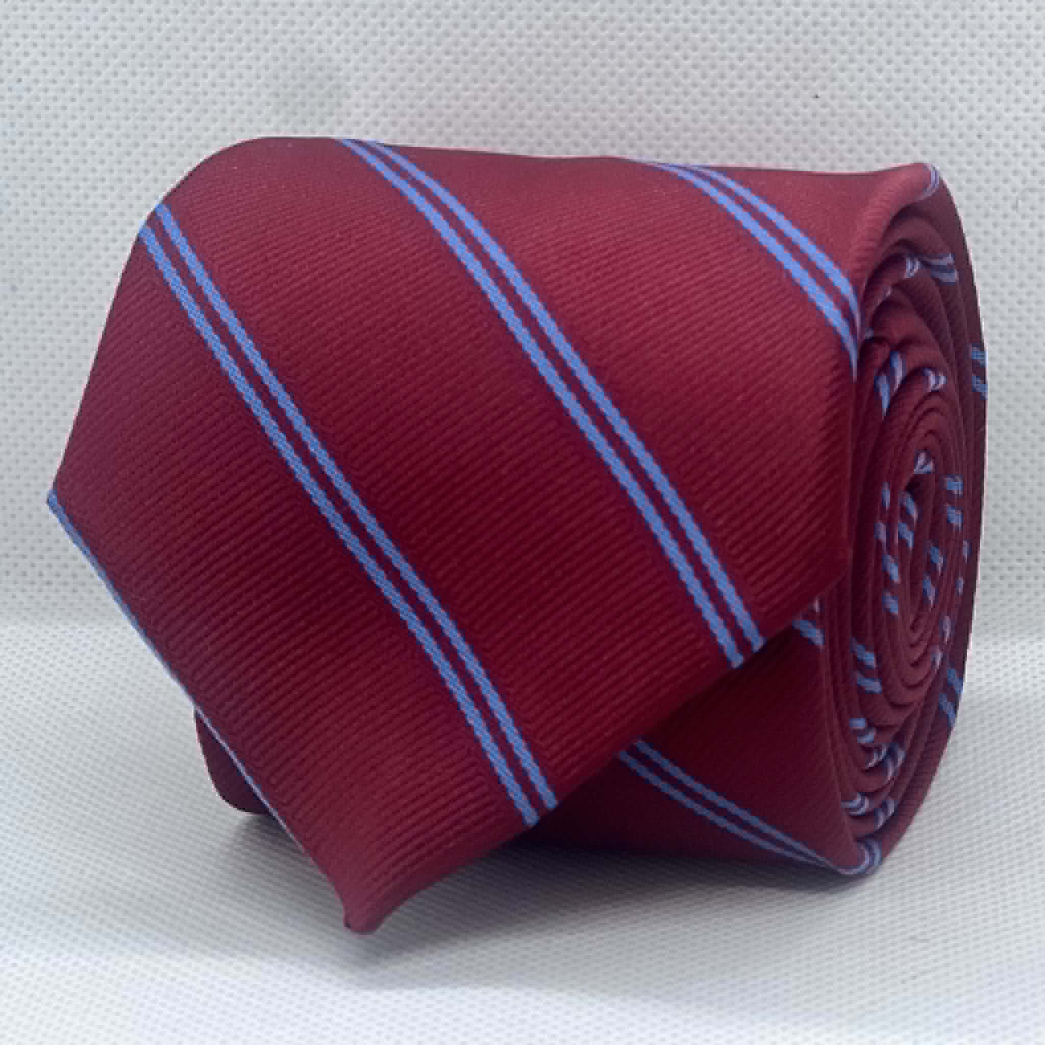 Burgundy Skyline Stripe Broad Silk Tie