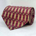 Burgundy Champagne Woven Mosaic Broad Silk Tie