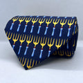 Navy Blue Novelty Broad Silk Tie