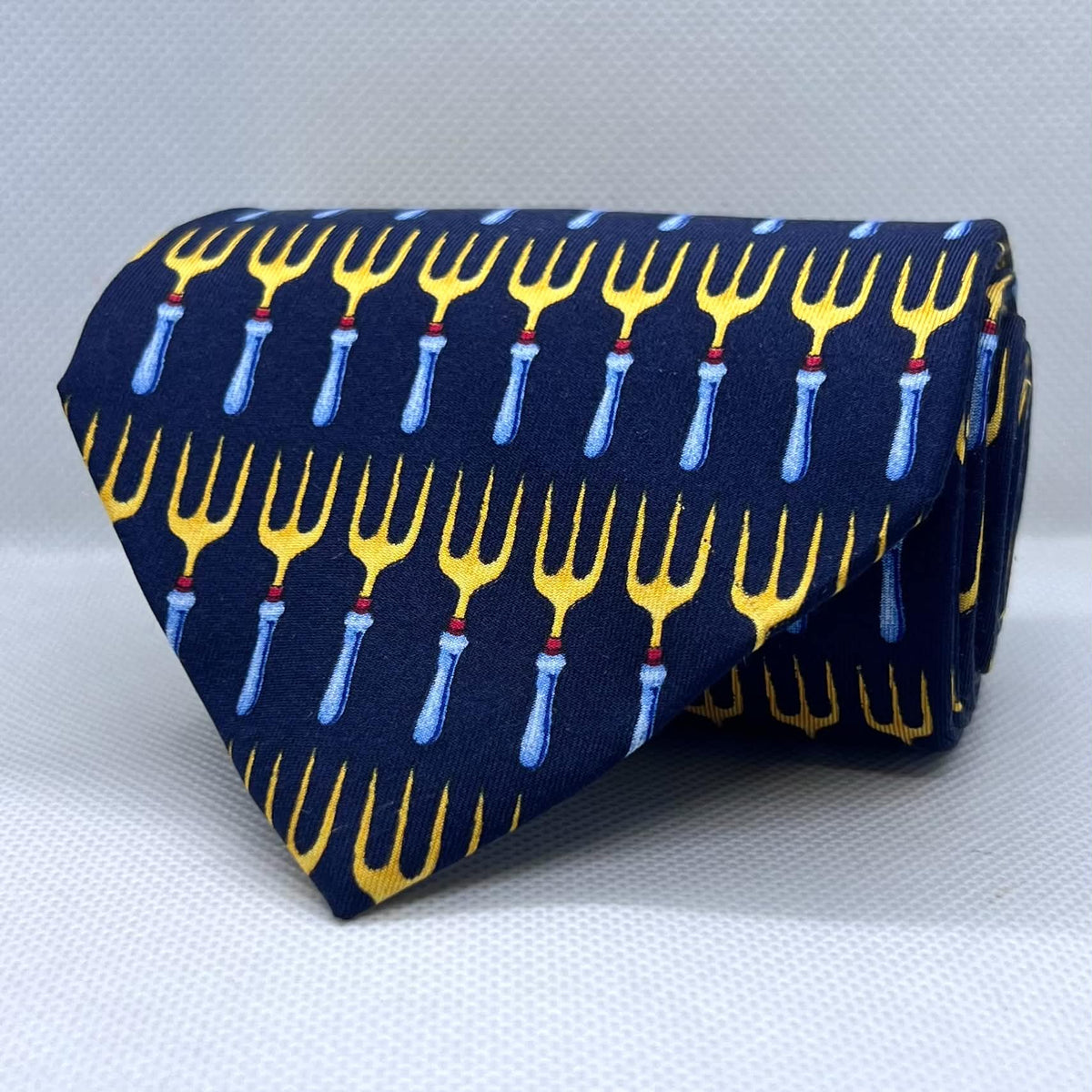 Navy Blue Novelty Broad Silk Tie