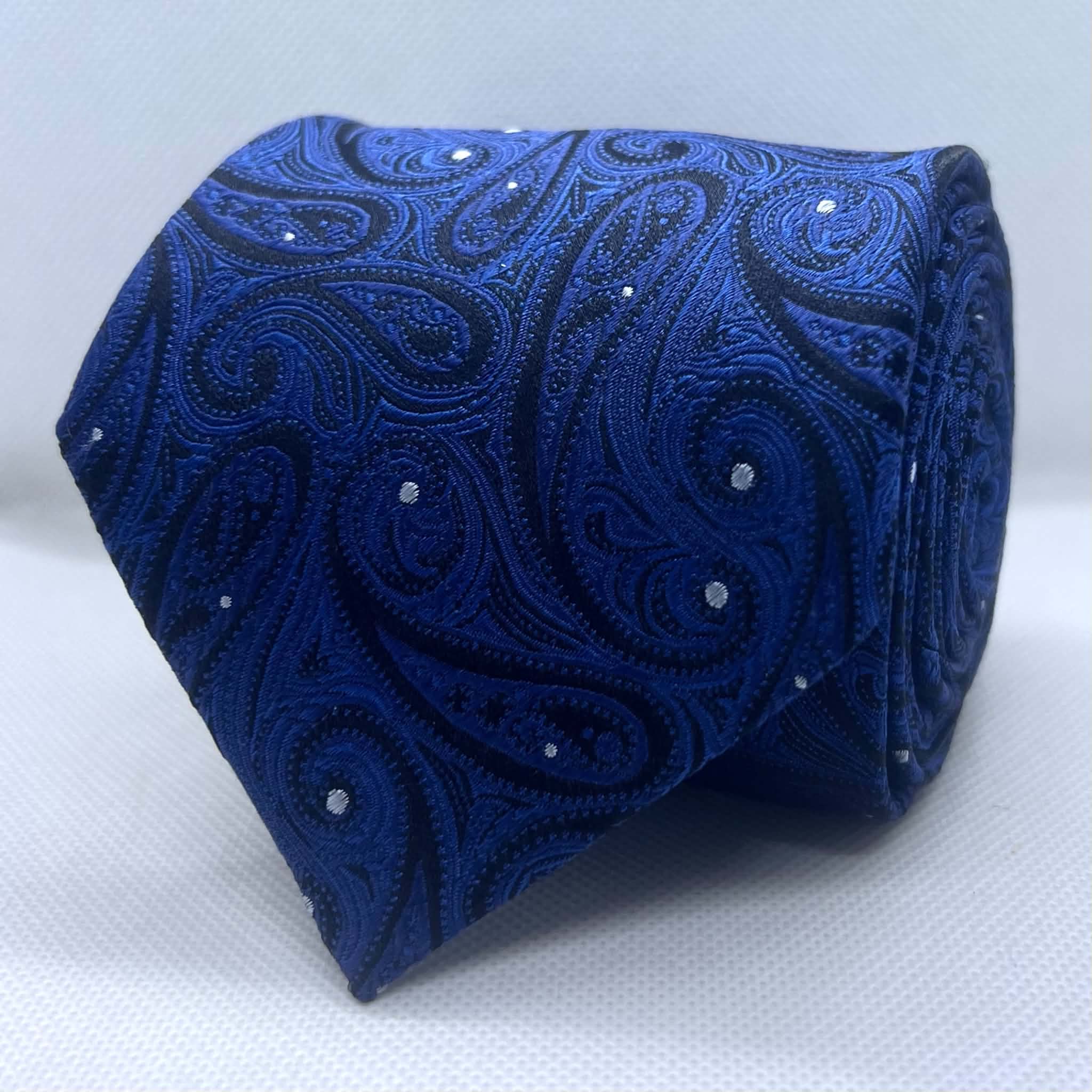 Midnight Regal Paisley Silk Broad Tie