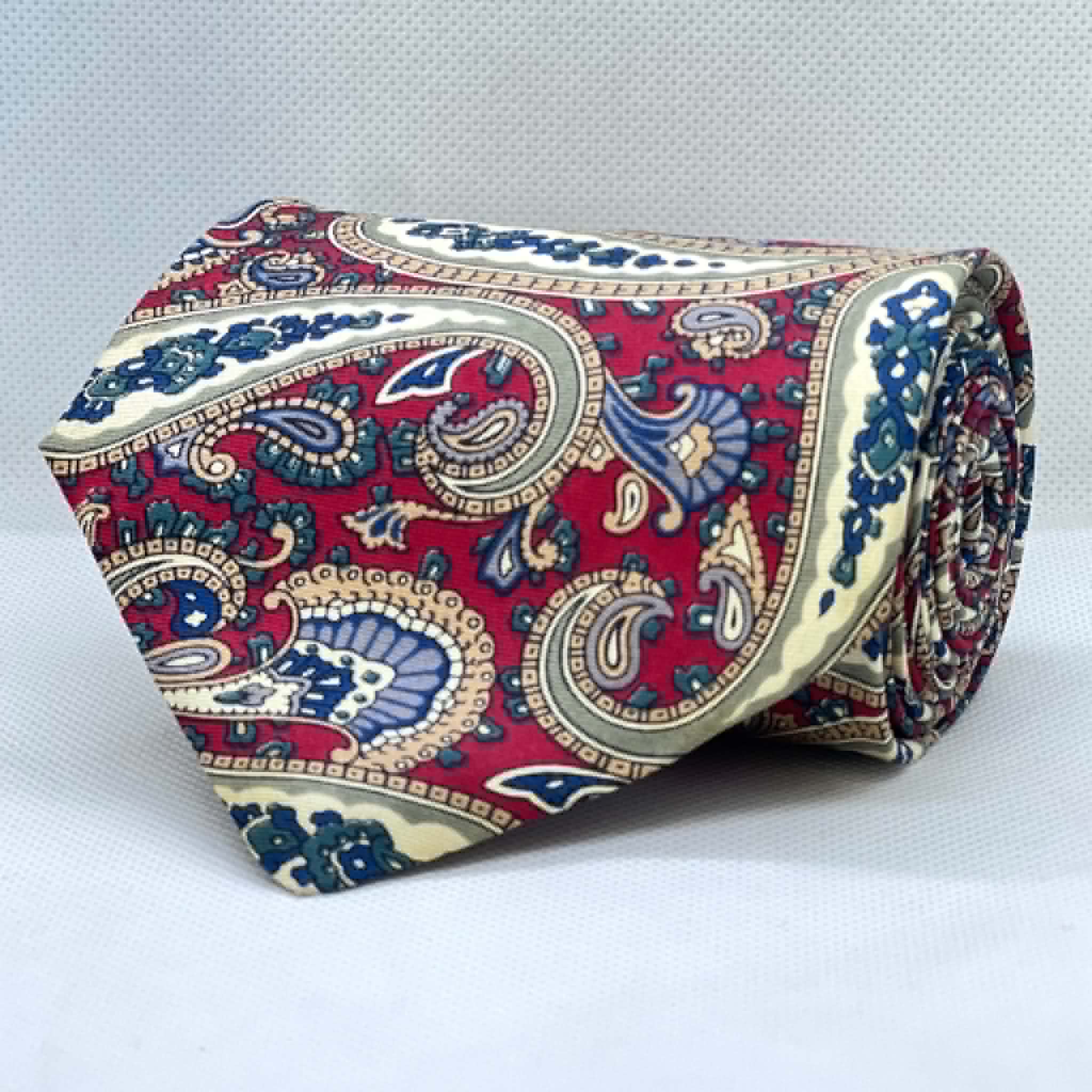 Ruby Sapphire Heritage Paisley Silk Broad Necktie