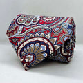 Navy Red Paisley Medallion Silk Broad Tie