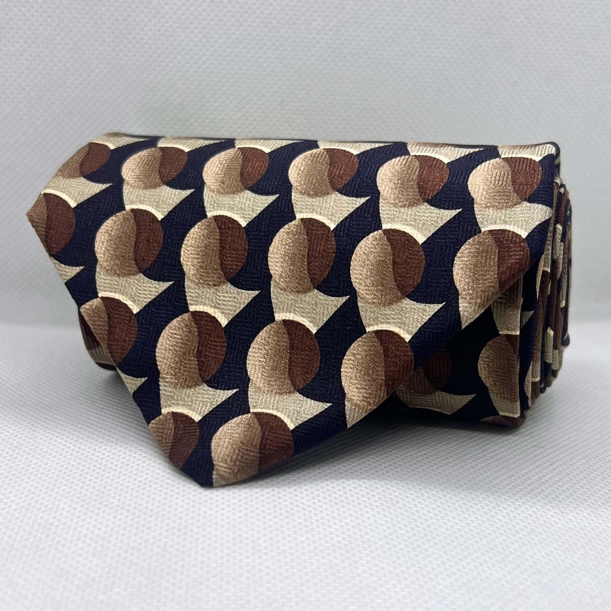 Black Base Brown Broad Silk Tie