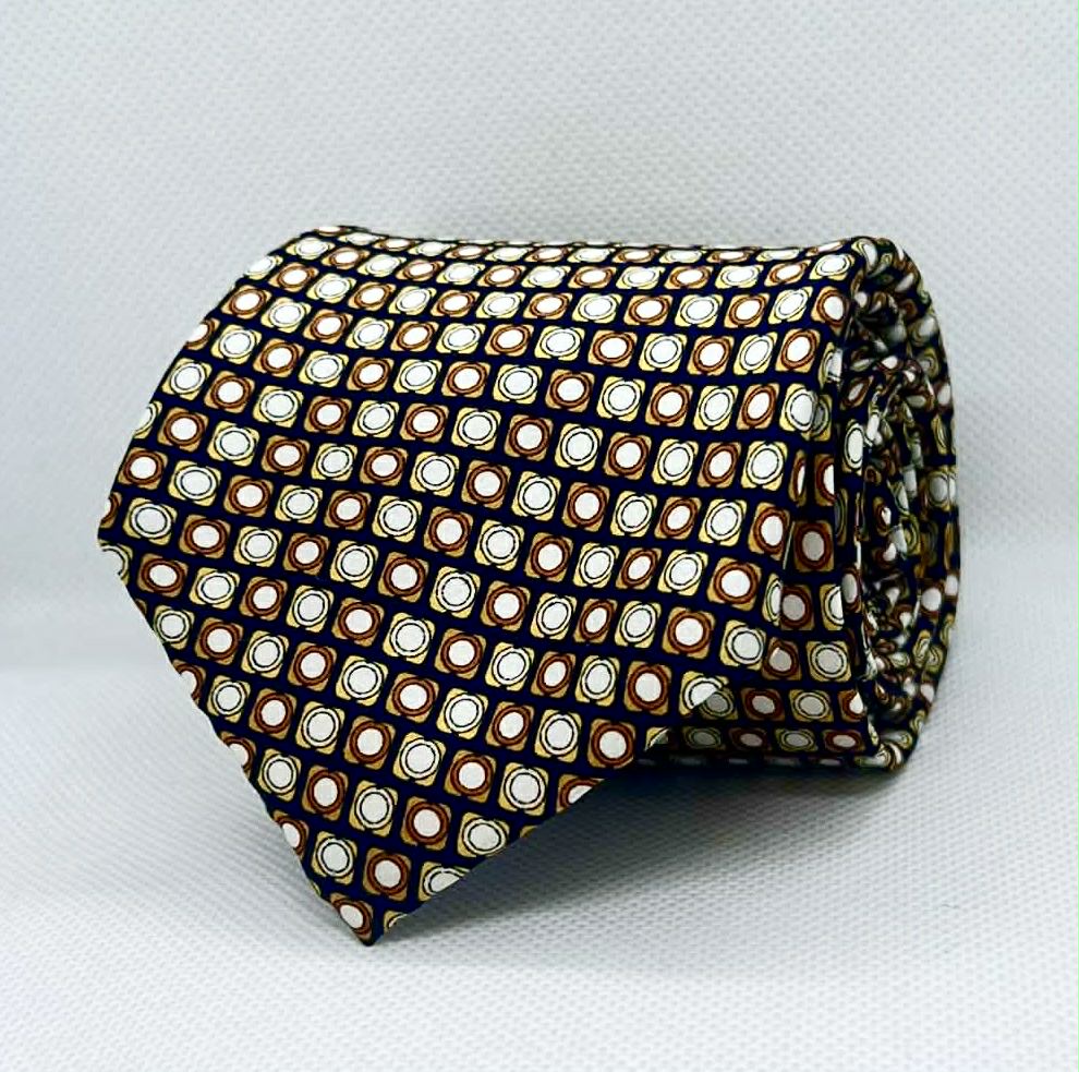 Black & Gold Retro Silk Tie