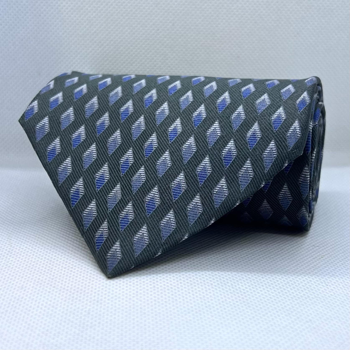 Grey Base Motfi Broad Silk Tie